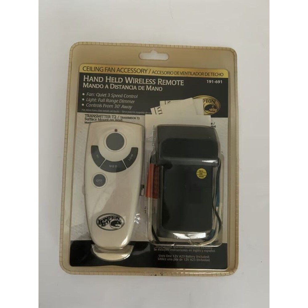 Hampton Bay 191691 Ceiling Fan Wireless Remote Control Kit 3 Speed Dimmer New